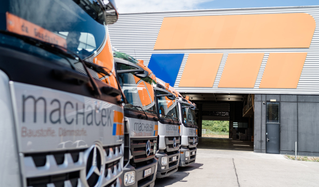 Logistik Zusatzleistungen Fuhrpark Machacek Baustoffhandel