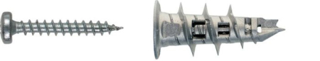 Machacek - Schraubdübel Metall mit Pan Head Schraube 32 mm - 100 Stück/Karton