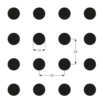 Machacek - VoglFuge Lochplatte 12/25 Rund - schwarzes Vlies